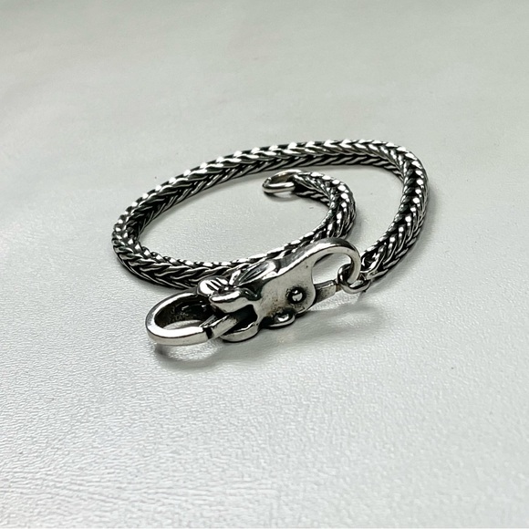 Trollbeads LAA Sterling Bracelet w/double Clasp Flower Lock - Picture 3 of 8